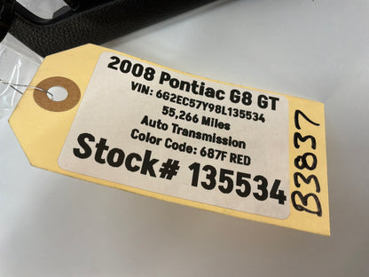 2008 Pontiac G8 GT RH Passenger Rear Interior Door Handle w/ Switches OEM