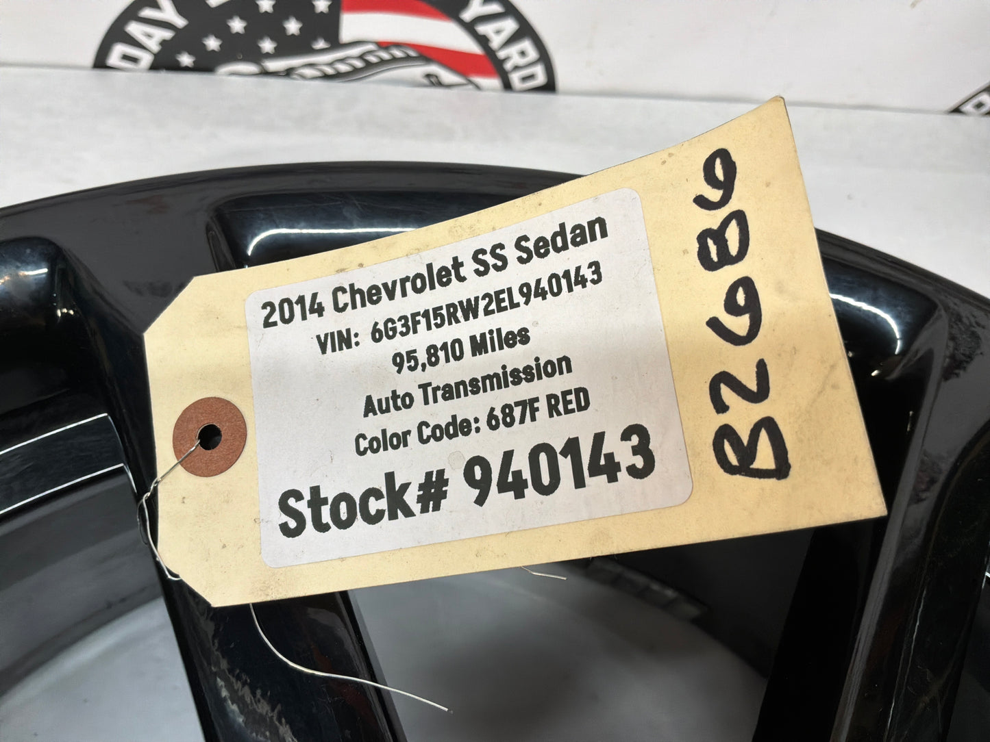 2014 Chevy SS Sedan Black Front Wheel 20x8.5 OEM