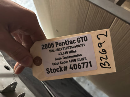 2005 Pontiac GTO Hood OEM Silver