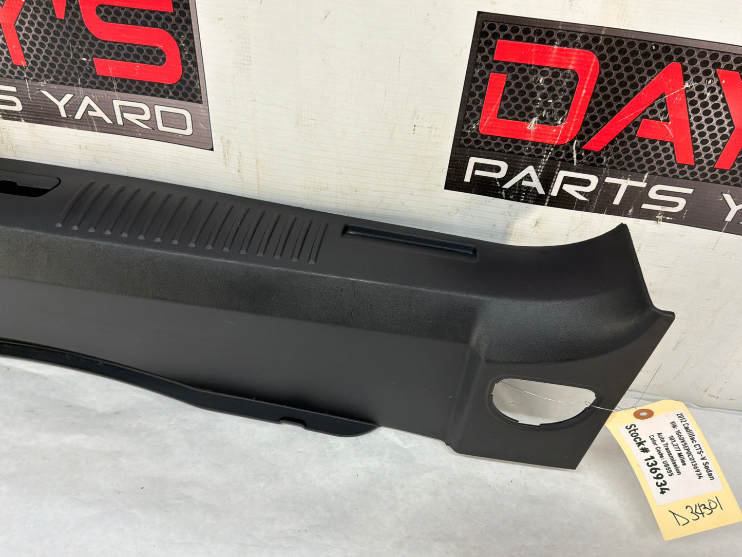 2012 Cadillac CTS-V Sedan Rear Storage Trunk Plastic Cover Panel Trim OEM - Day's Parts Yard