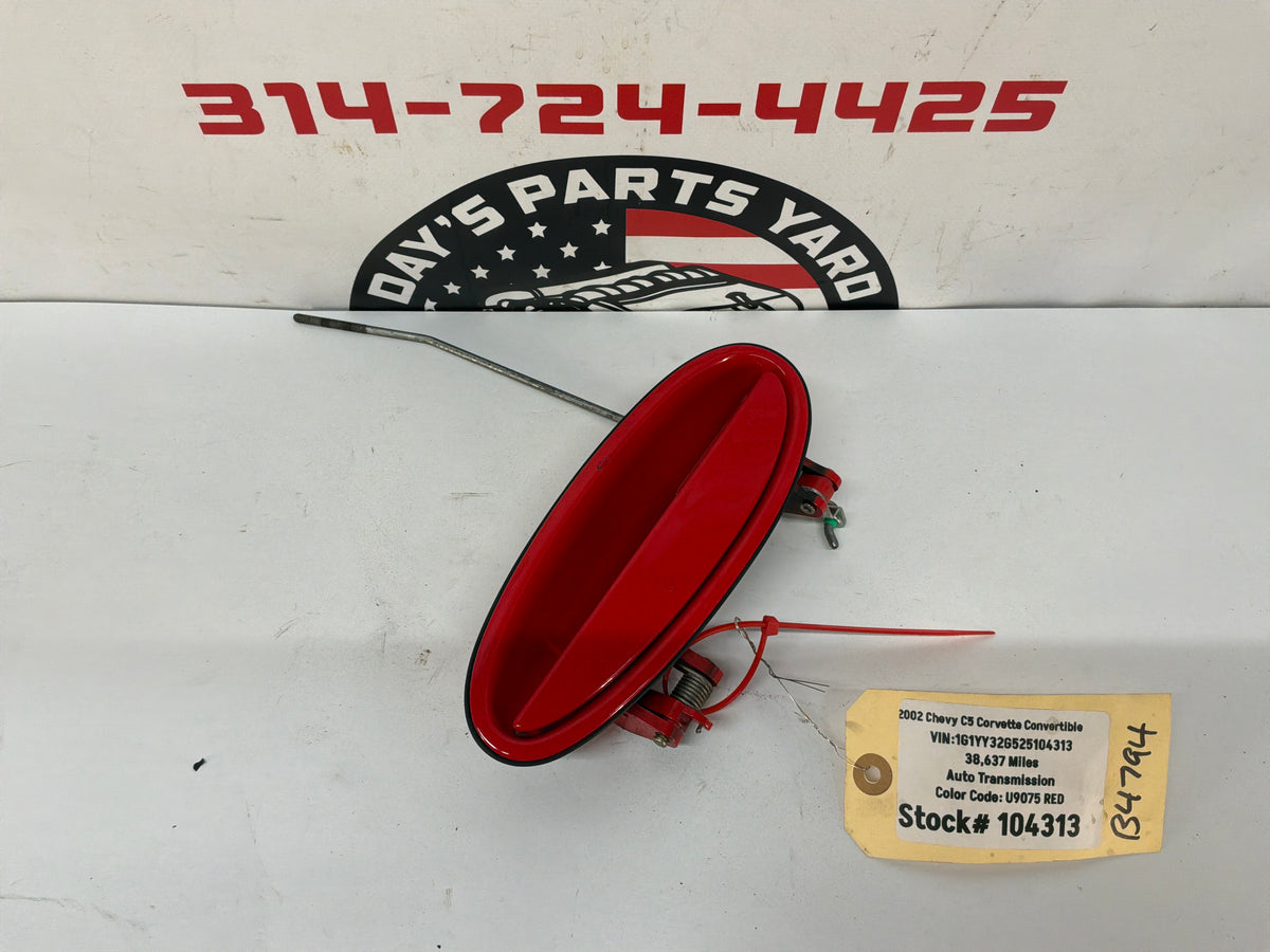 2002 Chevy C5 Corvette Convertible RH Passenger Exterior Door Handle Red OEM