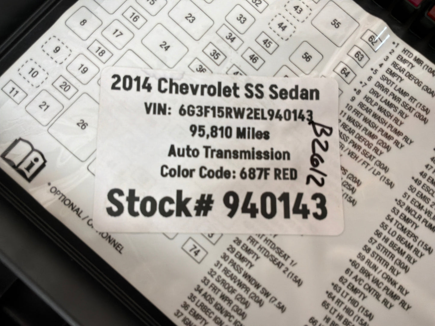 2014 Chevy Caprice PPV Engine Bay Fuse Box Relay Cover Lid OEM