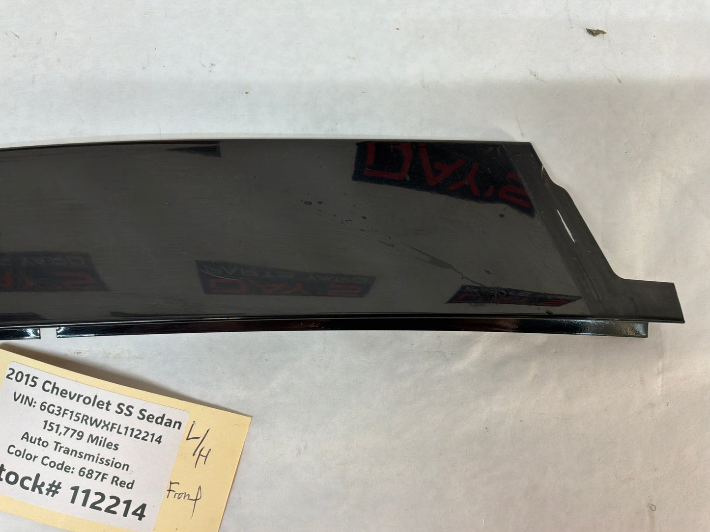 2015 Chevy SS Sedan LH Driver Door Front Pillar Post Trim Black OEM