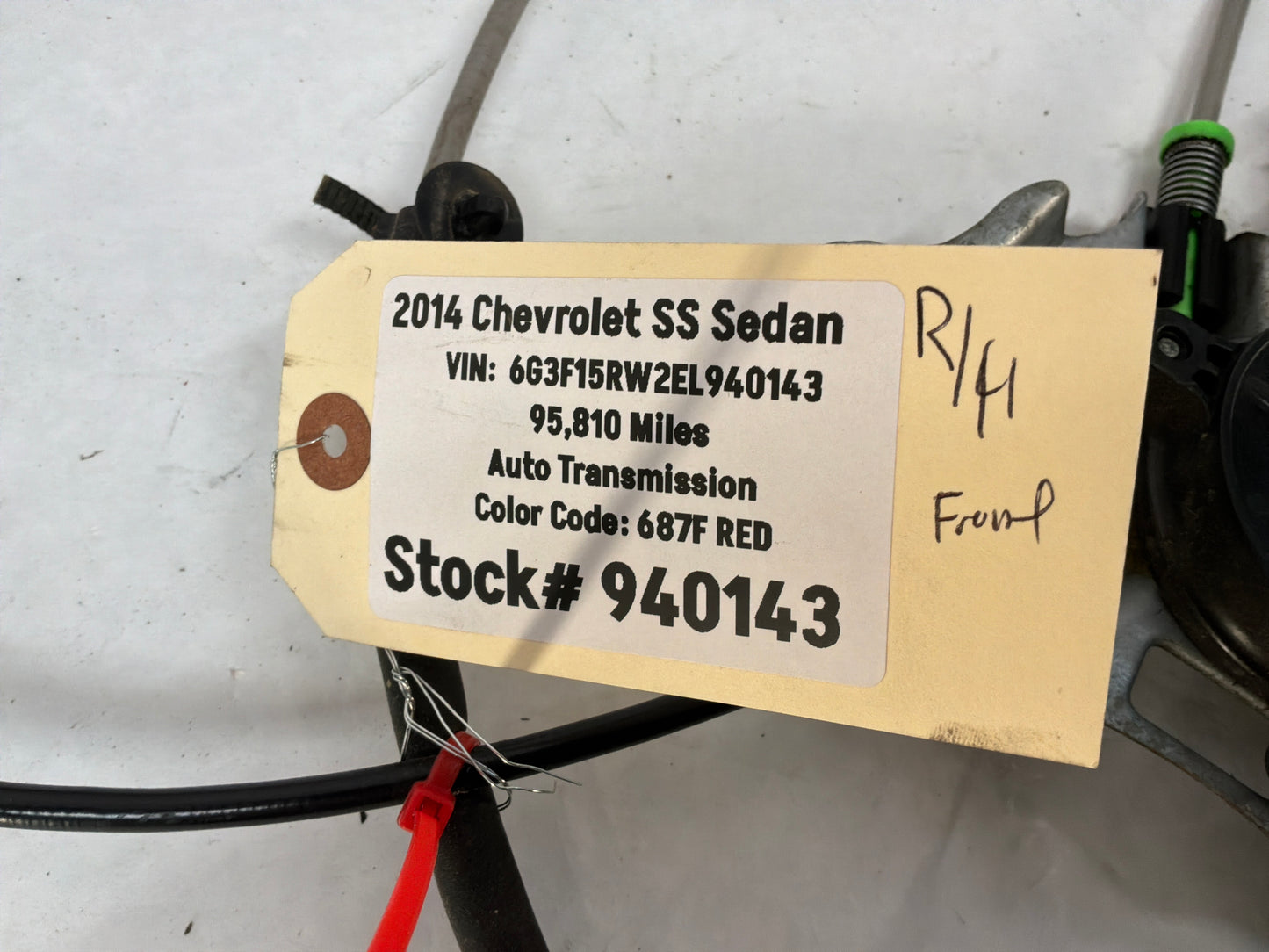 2014 Chevy SS Sedan RH Passenger Front Window Regulator Motor OEM