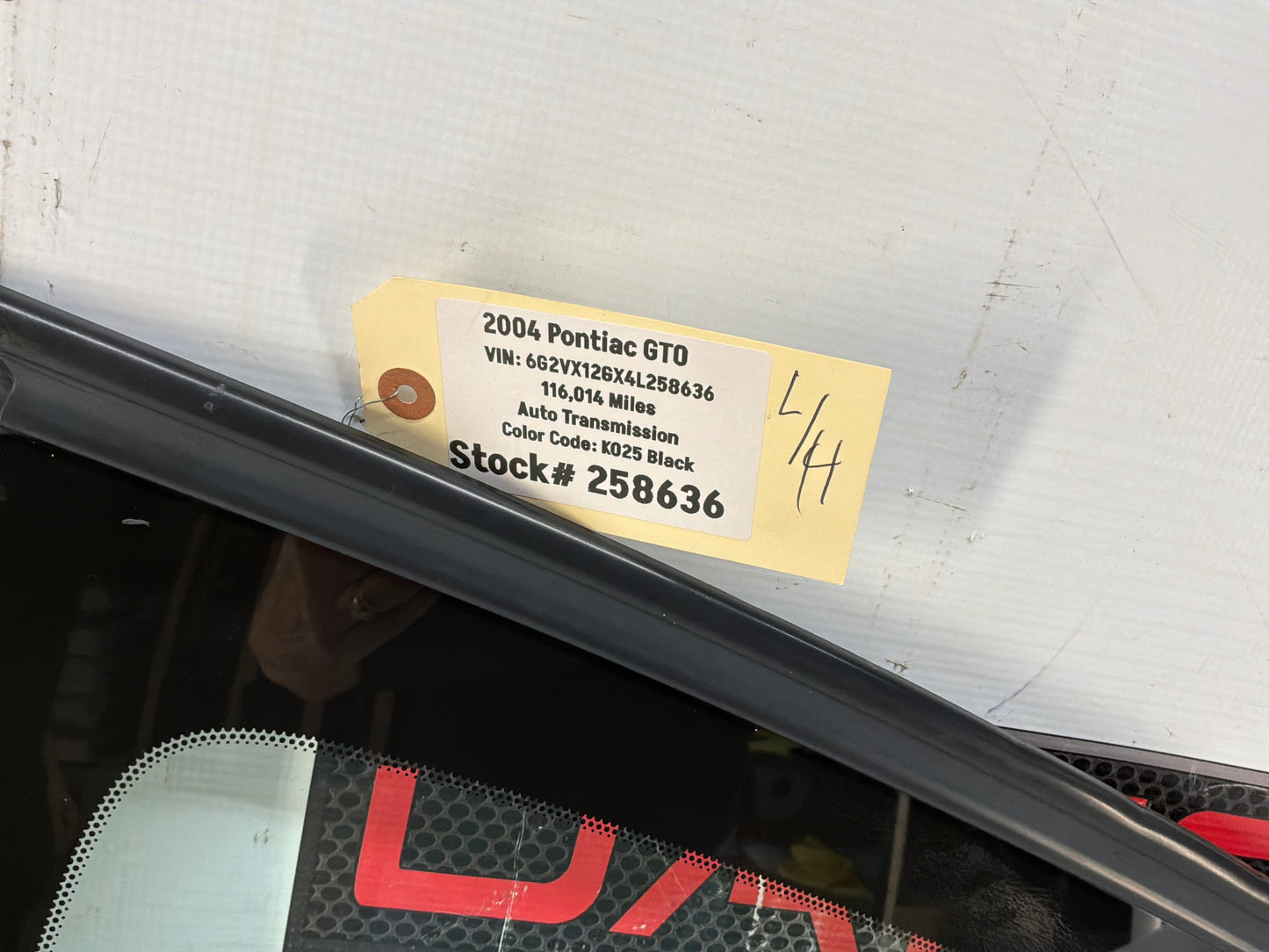 2004 Pontiac GTO LH Driver Rear Quarter Window Glass OEM