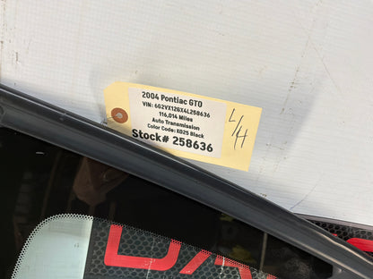 2004 Pontiac GTO LH Driver Rear Quarter Window Glass OEM