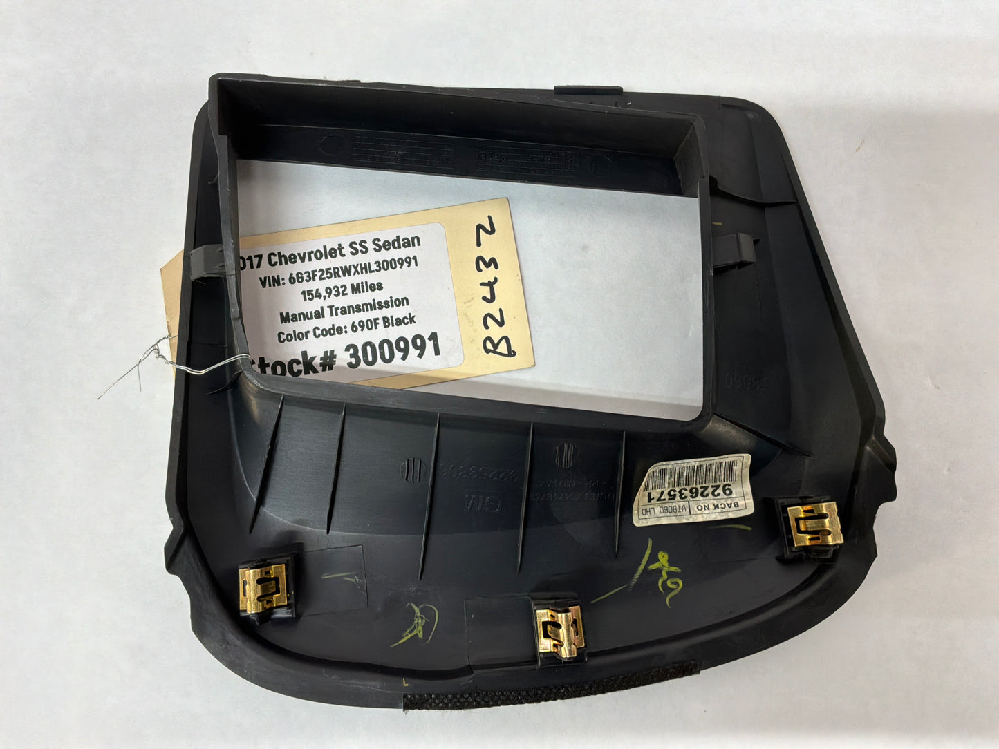 2016 Chevy SS Sedan Heads Up Display Bezel Trim HUD OEM