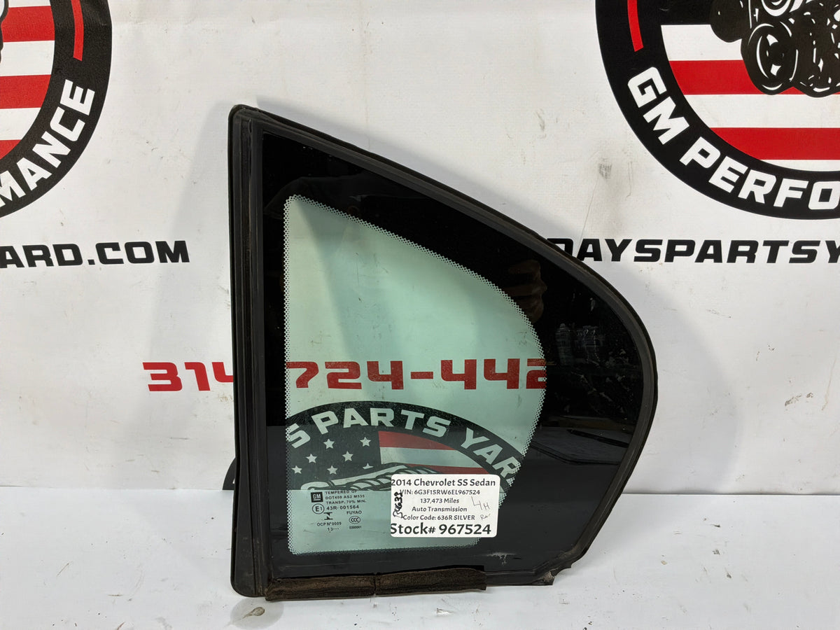 2014 Chevy SS Sedan LH Driver Rear Door Quarter Window Glass OEM