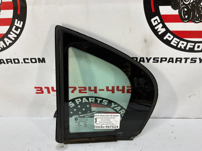 2014 Chevy SS Sedan LH Driver Rear Door Quarter Window Glass OEM