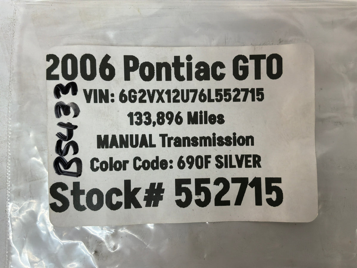 2006 Pontiac GTO Wheel Center Cap OEM