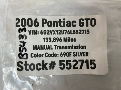 2006 Pontiac GTO Wheel Center Cap OEM
