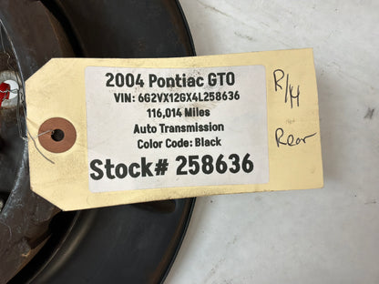2004 Pontiac GTO RH Passenger Rear Brake Caliper Hub Dust Shield OEM