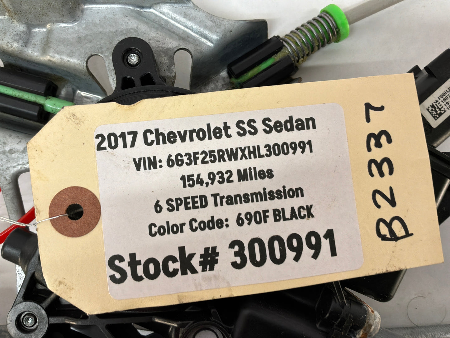 2017 Chevy SS Sedan LH Driver Front Window Regulator Motor OEM