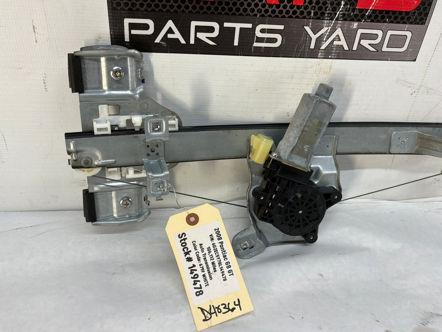 2008 Pontiac G8 GT RH Passenger Rear Door Window Regulator Motor OEM