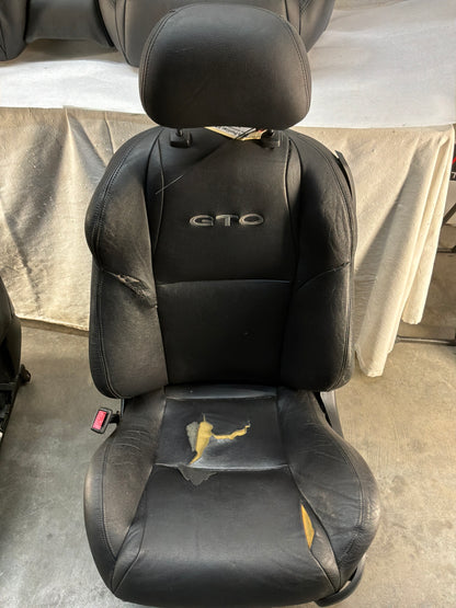 2006 Pontiac GTO Seats Fronts and Rears Black Leather OEM