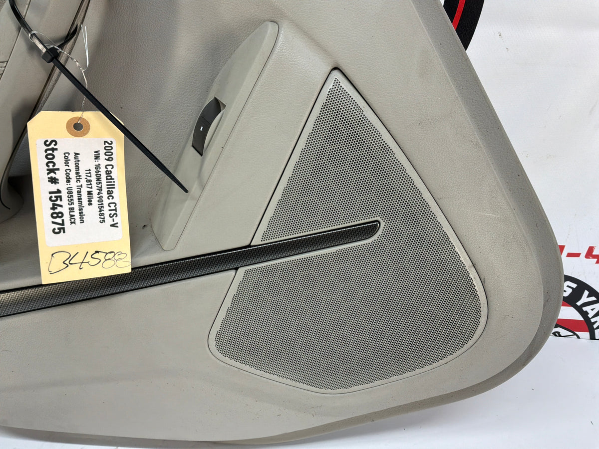 2009 Cadillac CTS-V LH Driver Rear Interior Door Panel OEM Titanium