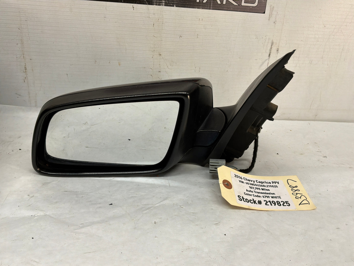 2016 Chevy Caprice PPV LH Driver Exterior Mirror Black OEM