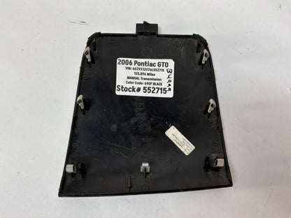 2006 Pontiac GTO Center Dash Upper Radio Bezel Top Trim Plate OEM