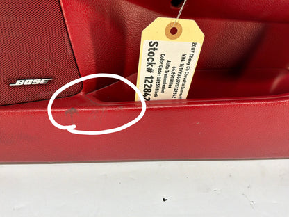2007 Chevy C6 Corvette Convertible RH Passenger Interior Door Panel Red OEM