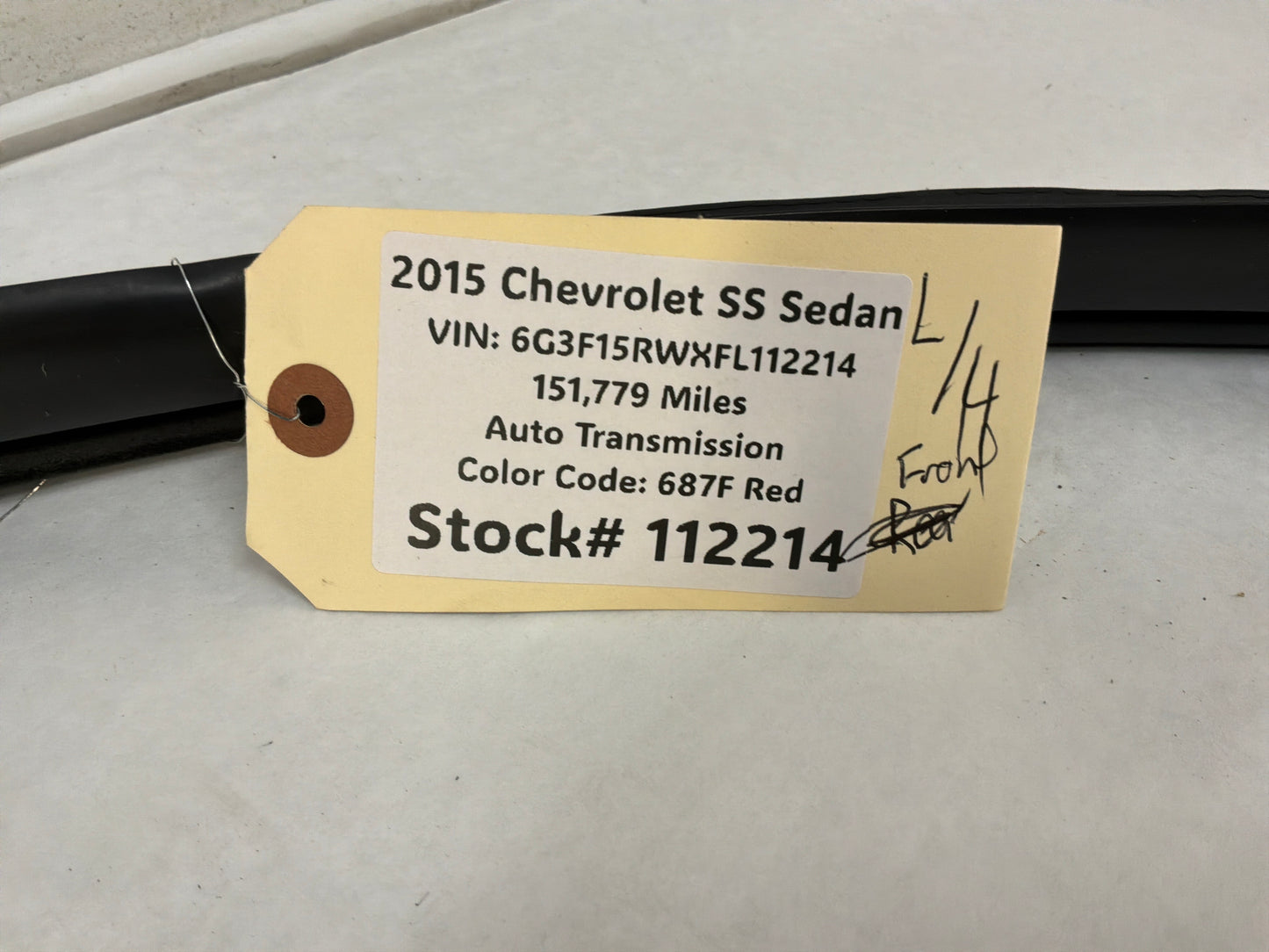 2015 Chevy SS Sedan LH Driver Front Door Weather Strip Rubber Seal OEM
