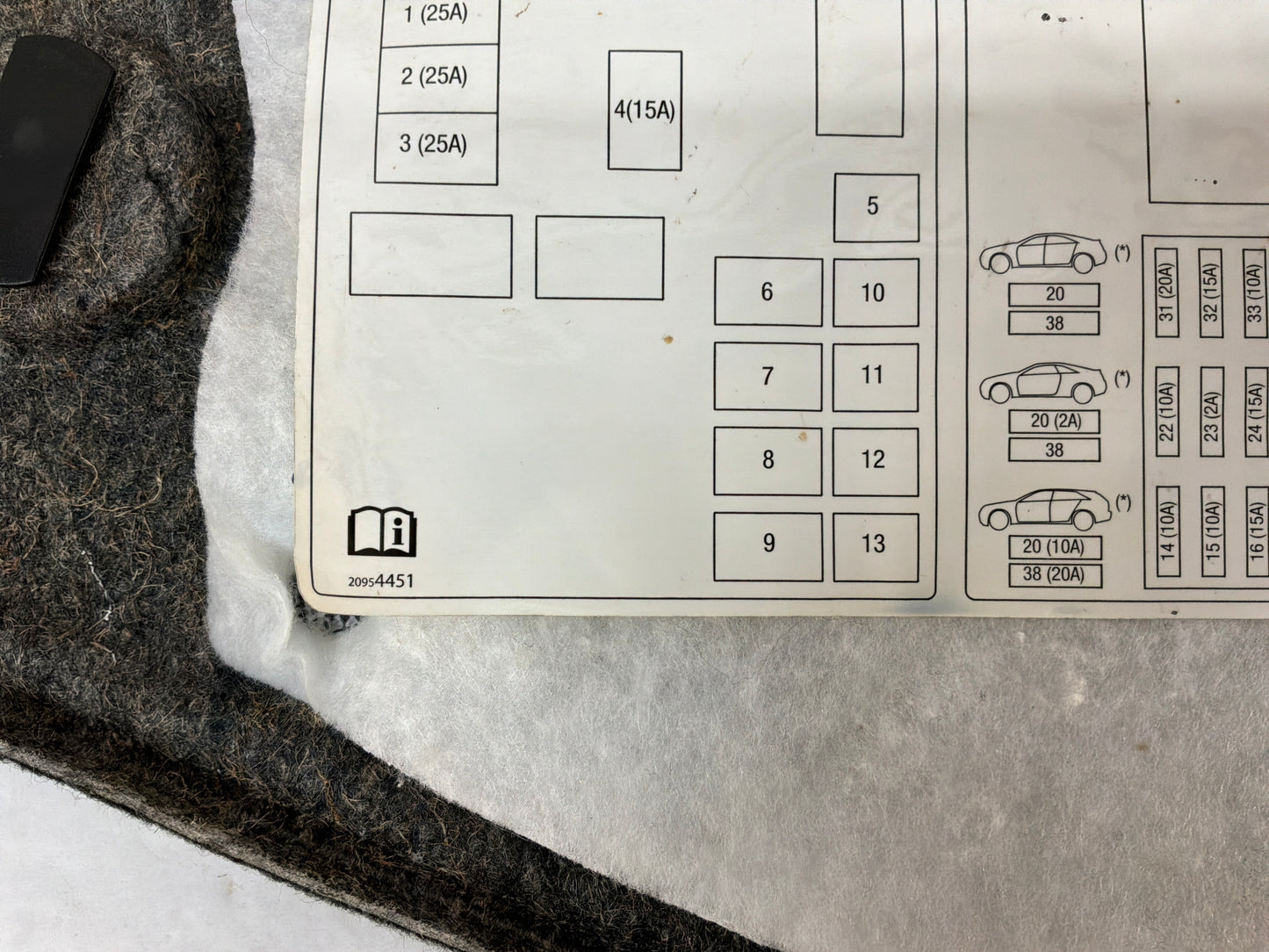 2011 Cadillac CTS-V Coupe Battery Cover Door OEM