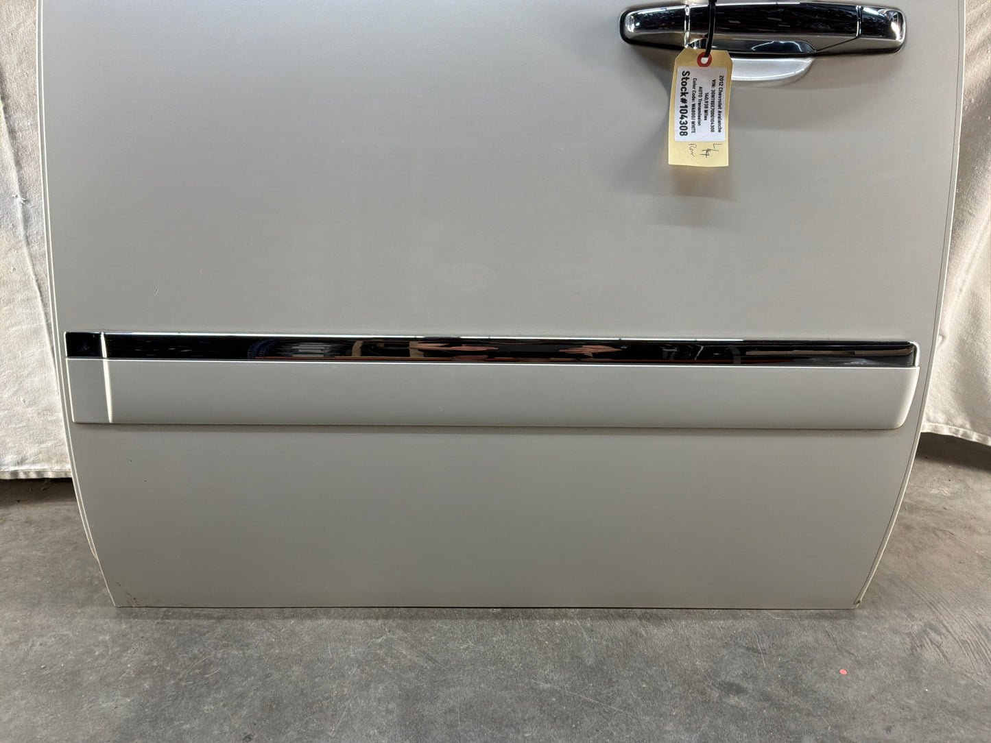 2012 Chevy Avalanche LH Driver Rear Exterior Door White Assembly OEM