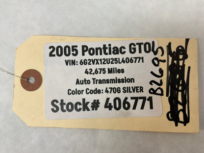 2005 Pontiac GTO RH & LH Rear Bumper Brackets Guides Supports OEM