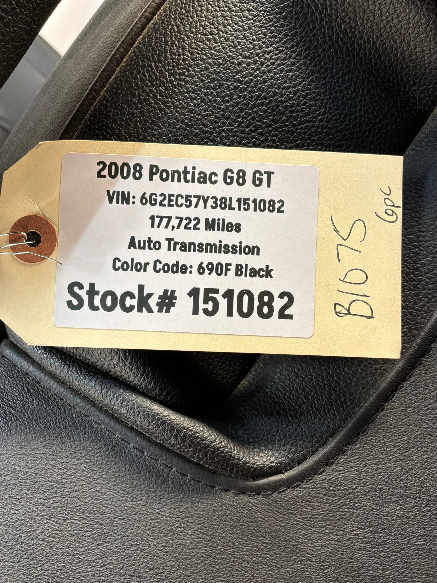 2008 Pontiac G8 GT Seats Fronts and Rears Black Leather OEM