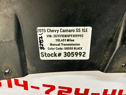 2015 Chevy Camaro SS 1LE Front Bumper Cover Lower Air Dam Valance Chin Spoiler OEM