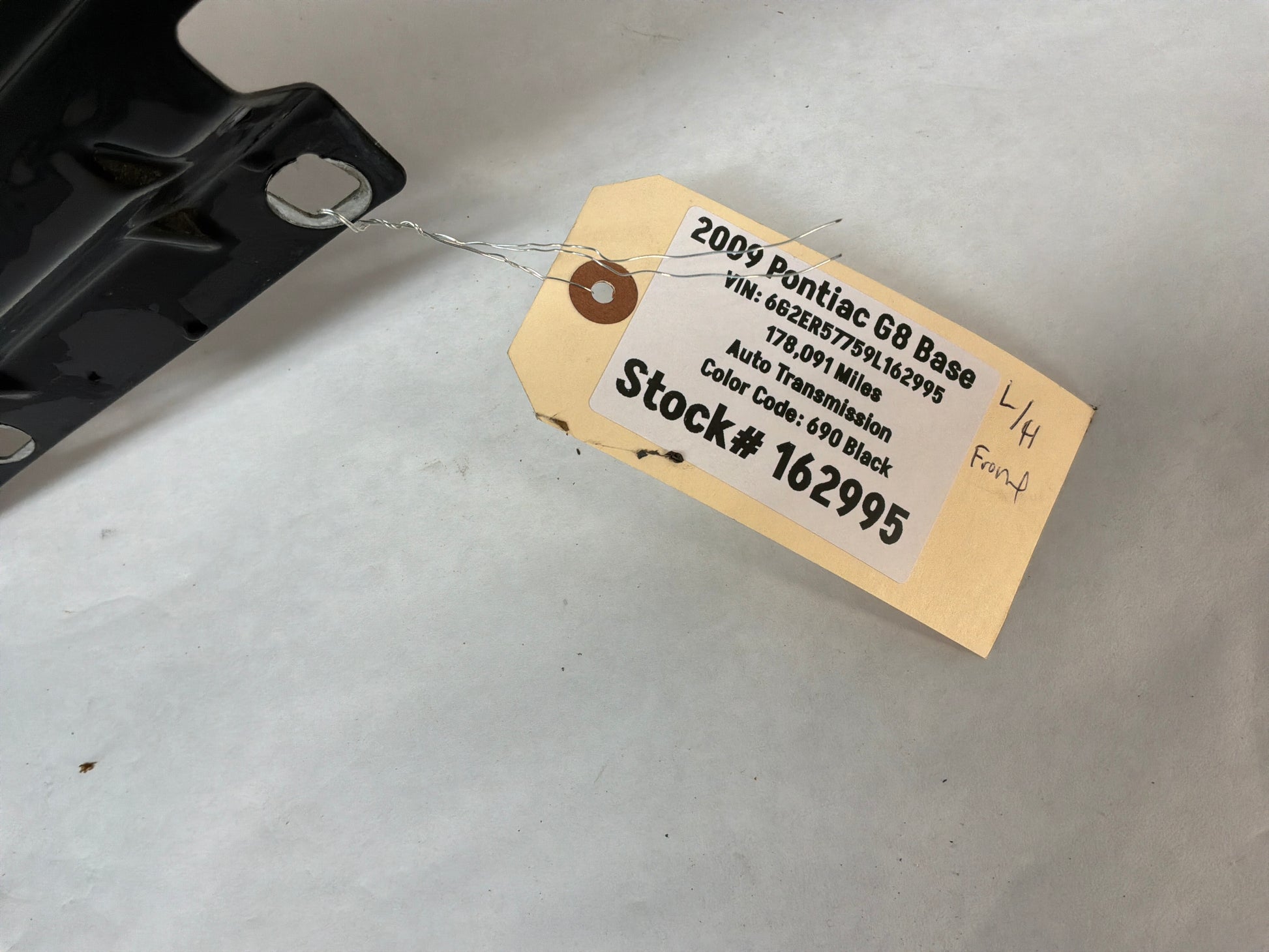 2009 Pontiac G8 Base LH Driver Fender Black OEM - Day's Parts Yard