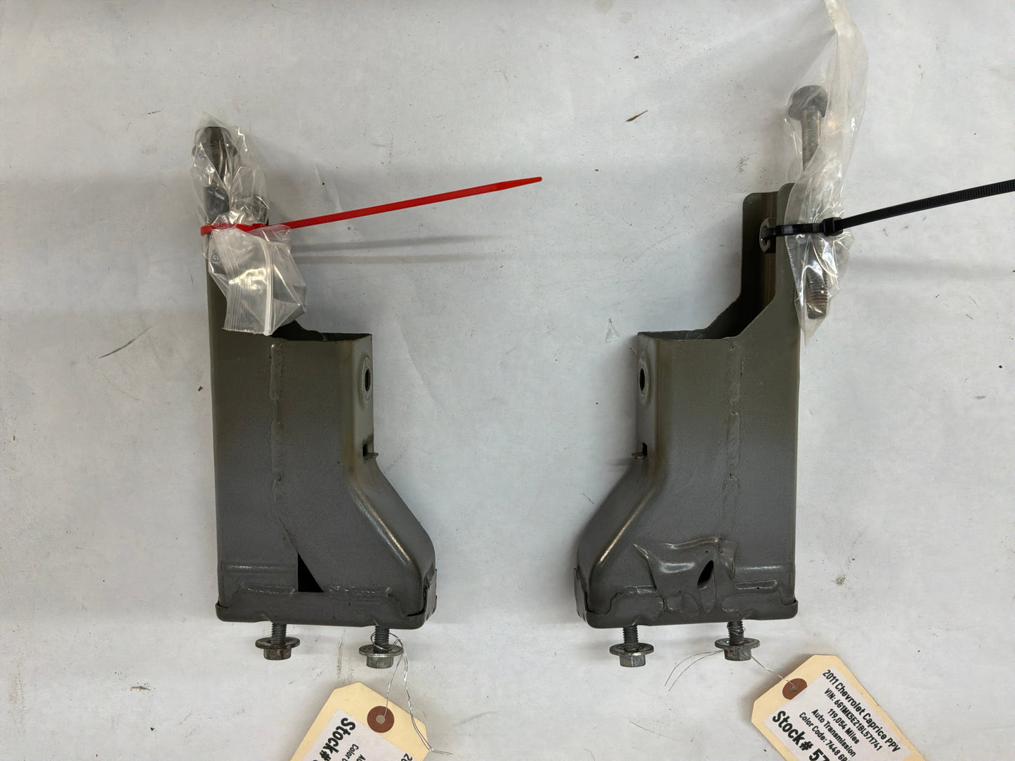 2011 Chevy Caprice PPV Rear Impact Bar Mounting Brackets Sleeves OEM