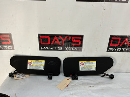 2005 Chevy C6 Corvette Sunvisors Sun Shades Visors w/ Clips Ebony Black Garage Opener OEM - Day's Parts Yard