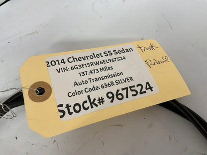 2014 Chevy SS Sedan Trunk Deck Lid Latch Actuator w/ Cable OEM