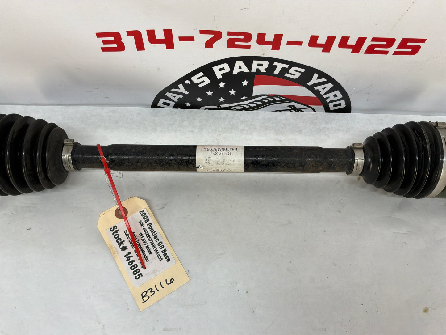 2008 Pontiac G8 Base RH Passenger Rear CV Axle Half Shaft OEM