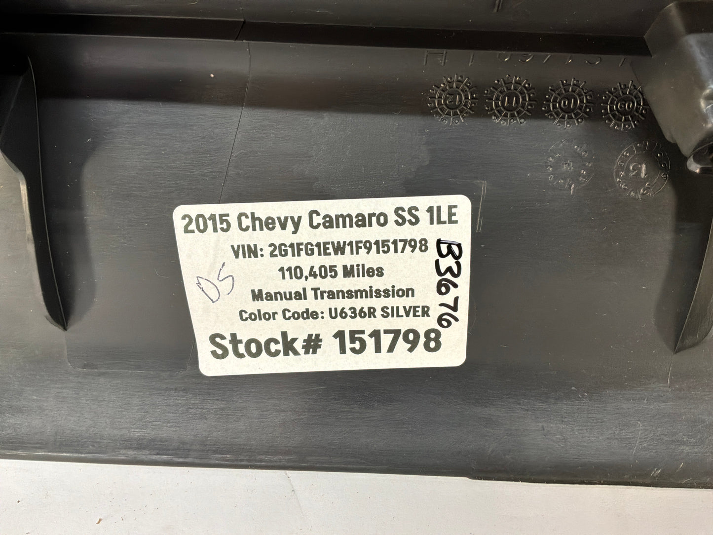 2015 Chevy Camaro SS 1LE LH Driver Door Sill Scuff Carpet Retainer Plate OEM