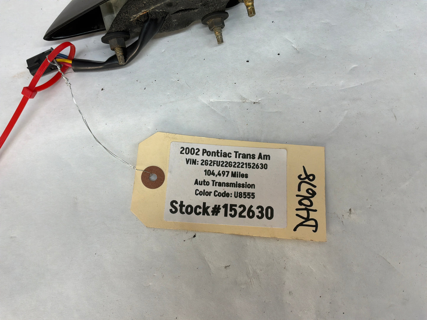 2002 Pontiac Trans Am WS6 RH Passenger Exterior Outside Electric Mirror Black OEM