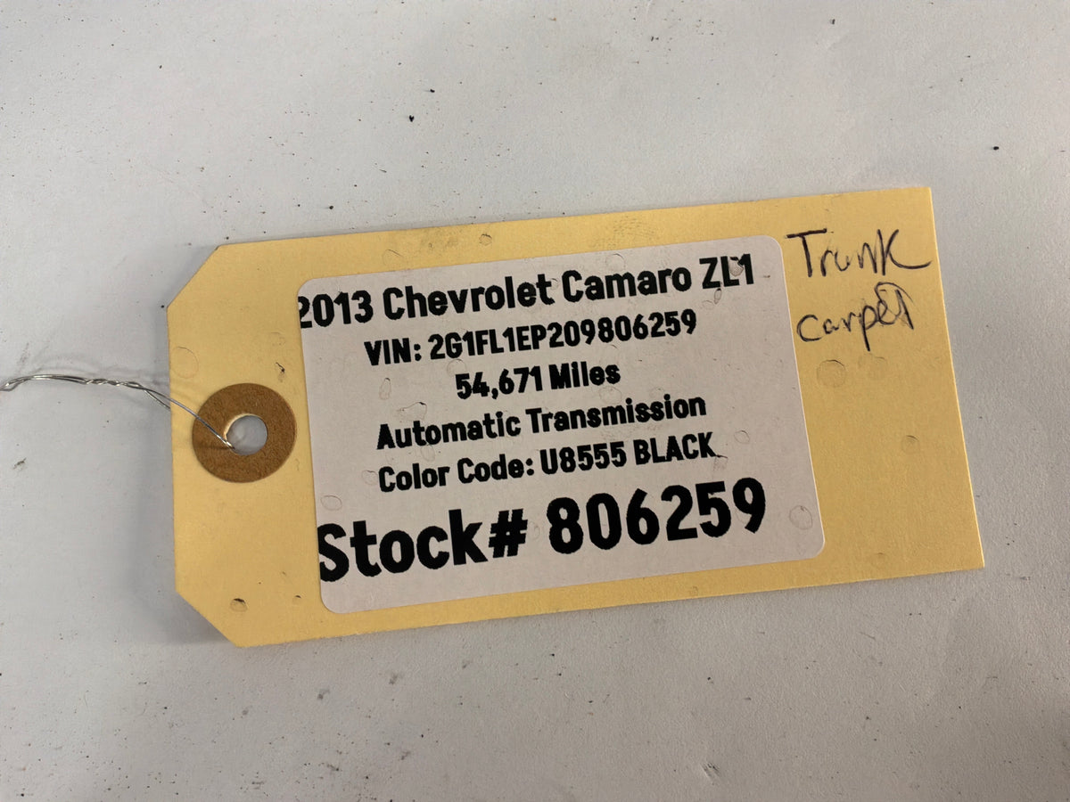2013 Chevy Camaro ZL1 Trunk Cargo Carpet Spare Tire Floor Cover OEM
