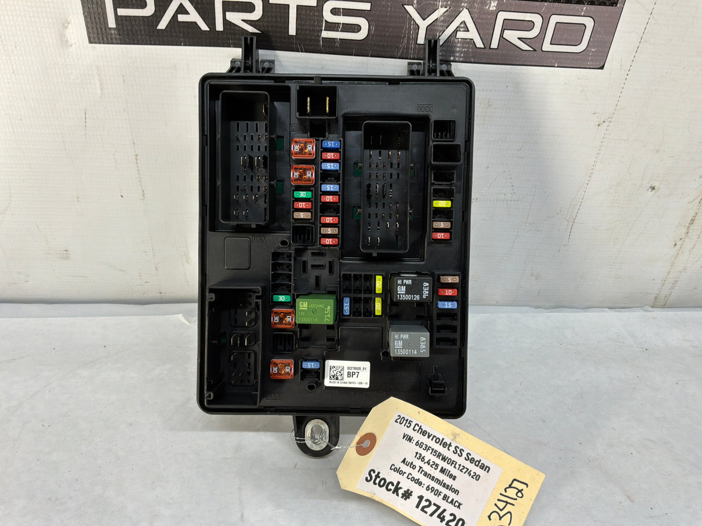2015 Chevy SS Sedan Rear Trunk Fuse Relay Body Harness Junction Box Block Panel OEM - Day's Parts Yard