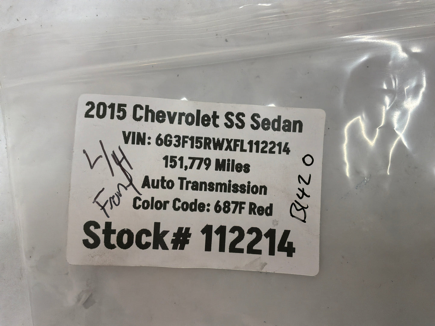 2015 Chevy SS Sedan Head Light Lamp Headlight Ballast OEM