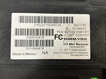 2007 Chevy C6 Corvette Convertible Remote Control Door Lock Reciever Module OEM