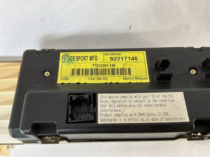 2008 Pontiac G8 Base Atari Dash Gauges Display Unit OEM