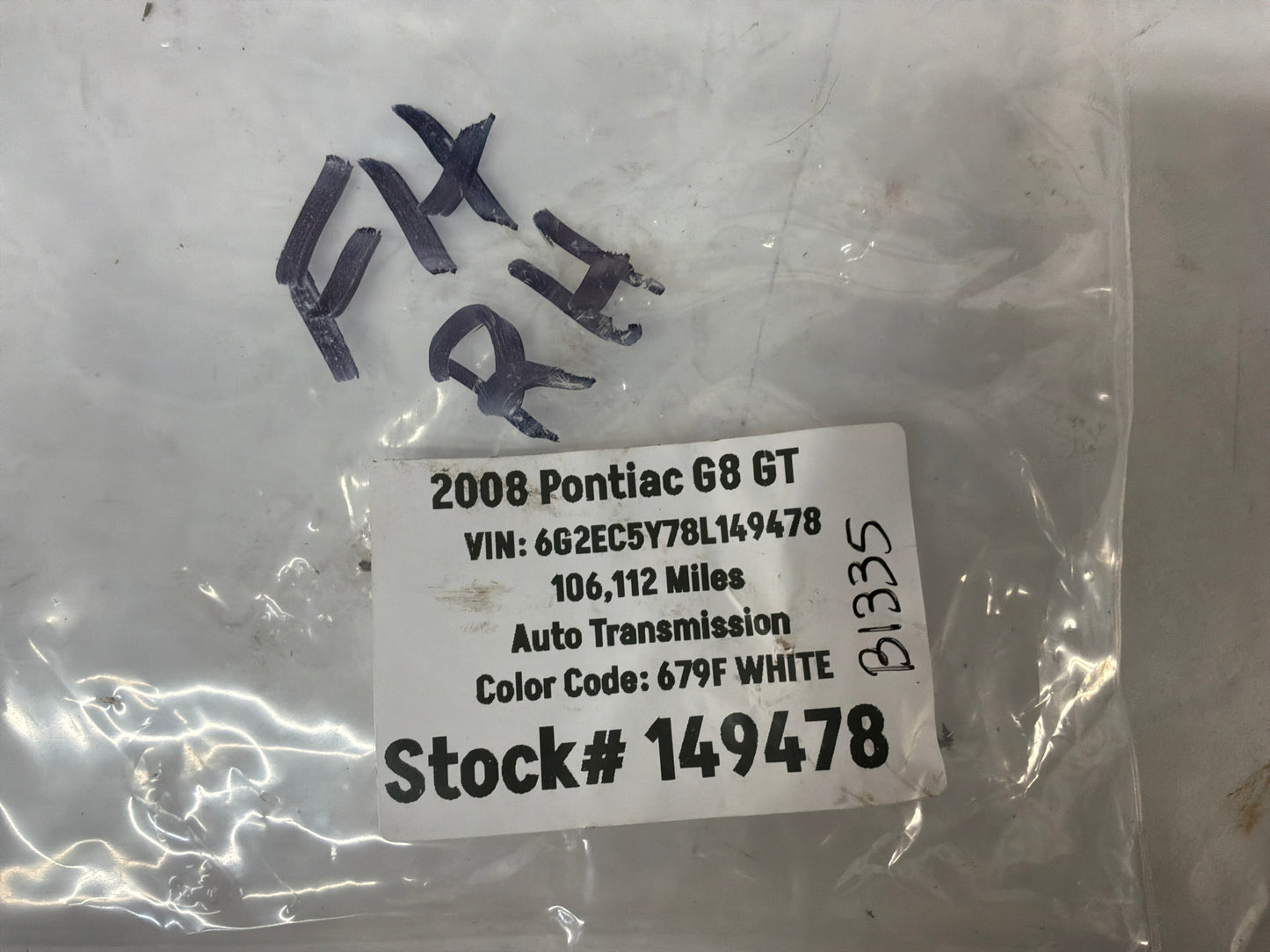 2008 Pontiac G8 RH Passenger Front Seat Belts Retractor OEM