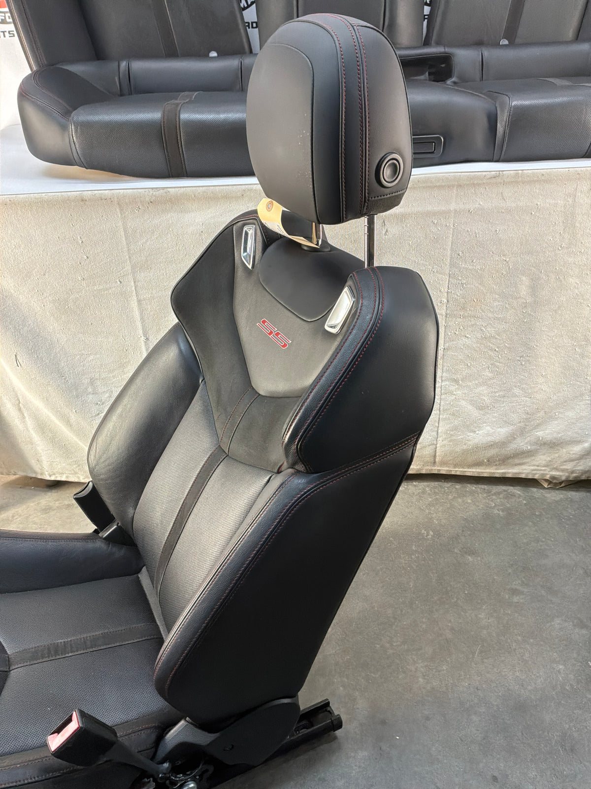 2014 Chevy SS Sedan Seats Fronts and Rears Black Leather Alcantara Suede OEM