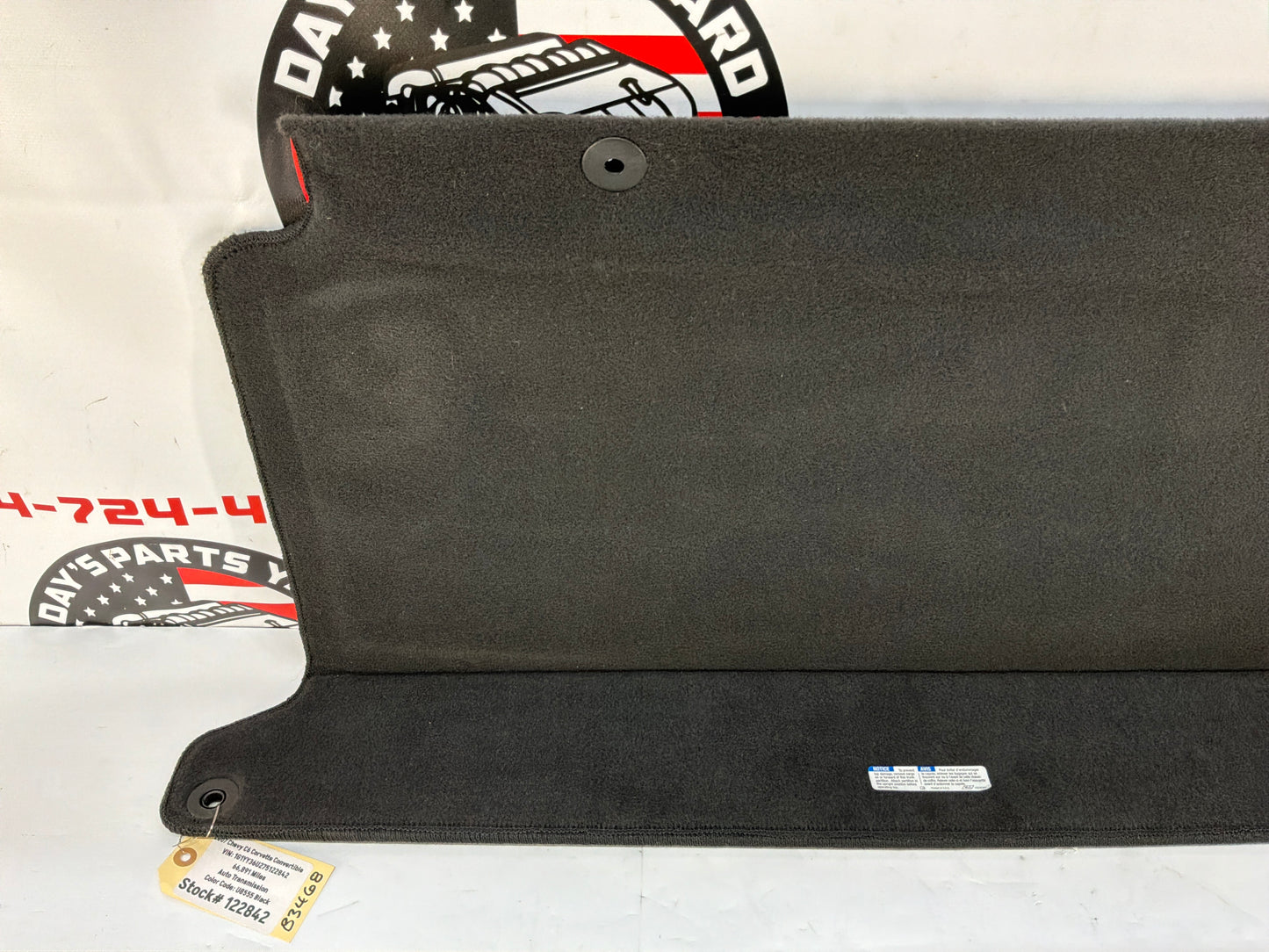 2007 Chevy C6 Corvette Convertible Rear Trunk Hatch Cover Floor Mat Factory OEM