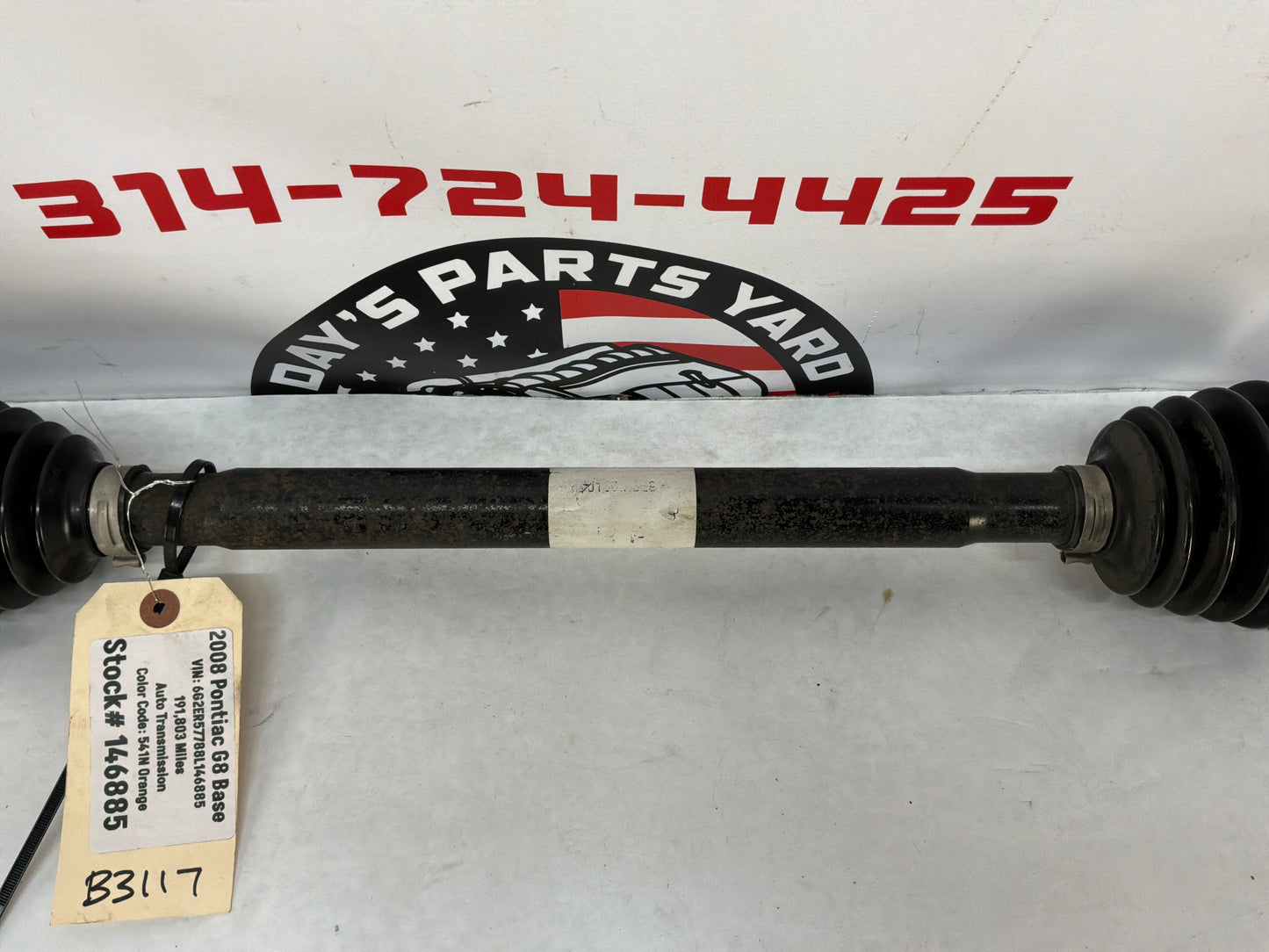 2008 Pontiac G8 Base LH Driver Rear CV Axle Half Shaft OEM