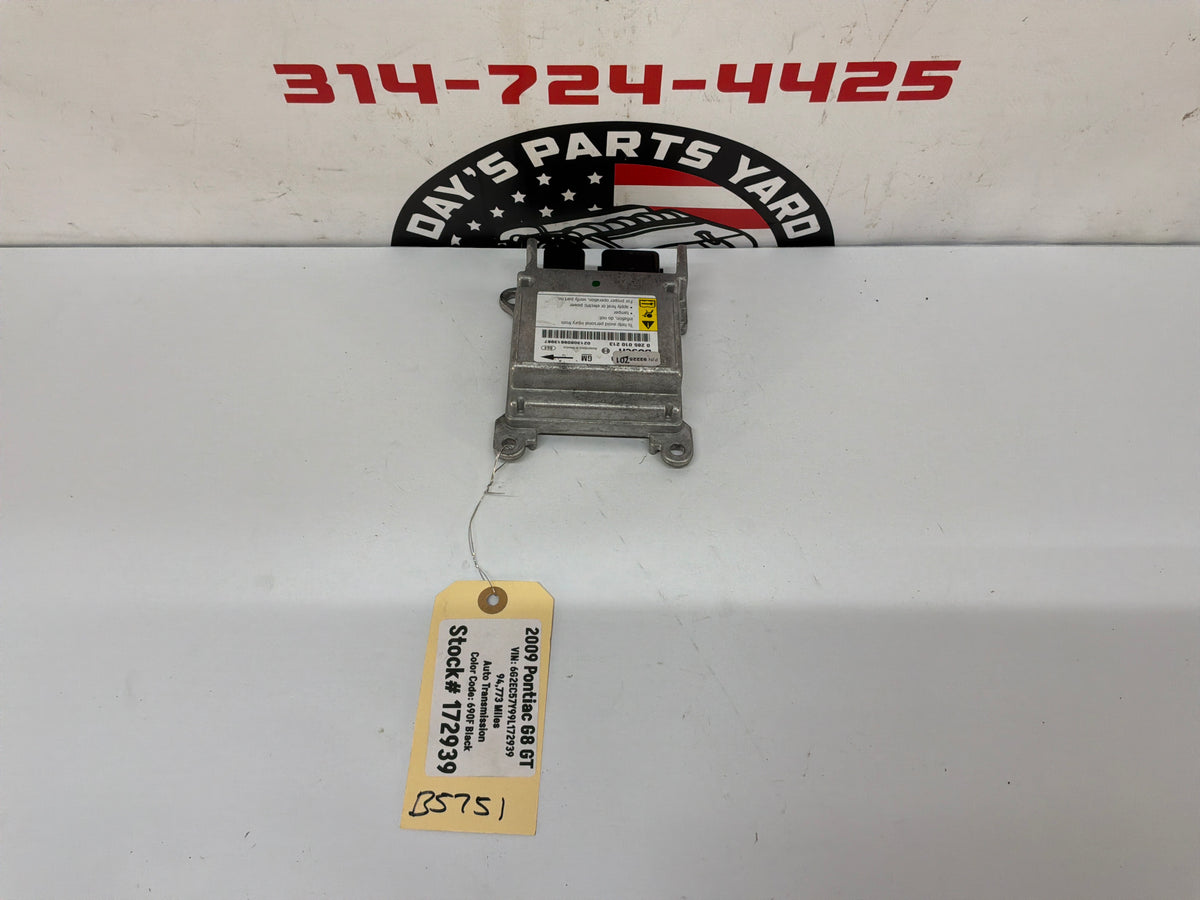 2009 Pontiac G8 GT SRS Safety Restraint Control Module Unit OEM. - Day's Parts Yard