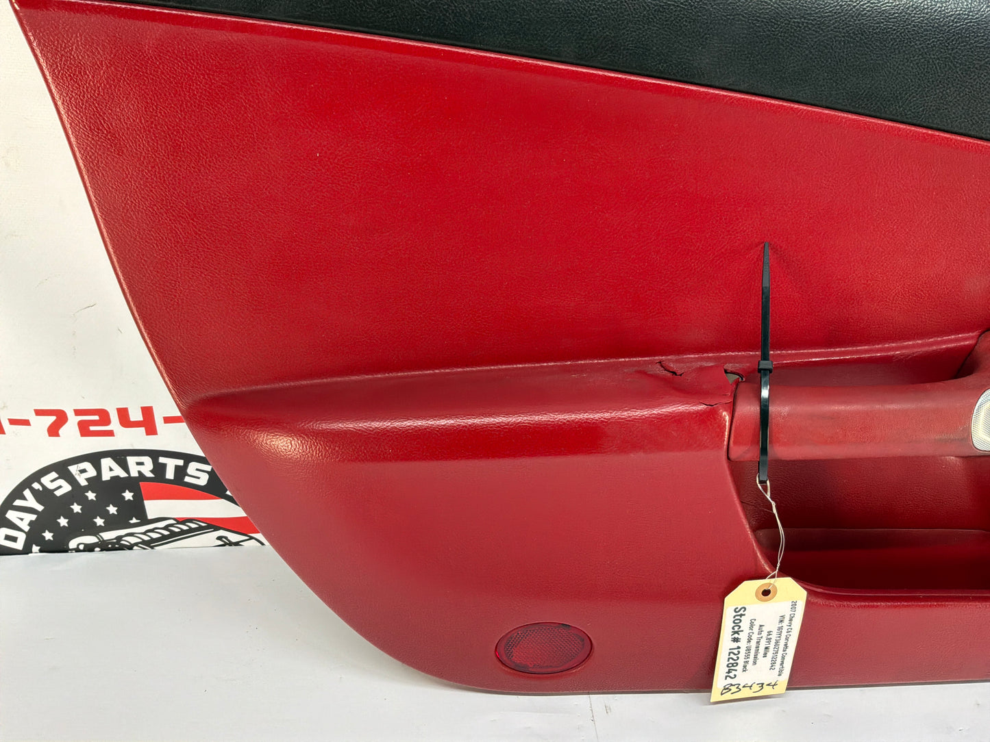 2007 Chevy C6 Corvette Convertible LH Driver Interior Door Panel Red OEM