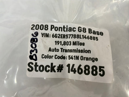 2008 Pontiac G8 Base Lug Nut Covers Set OEM