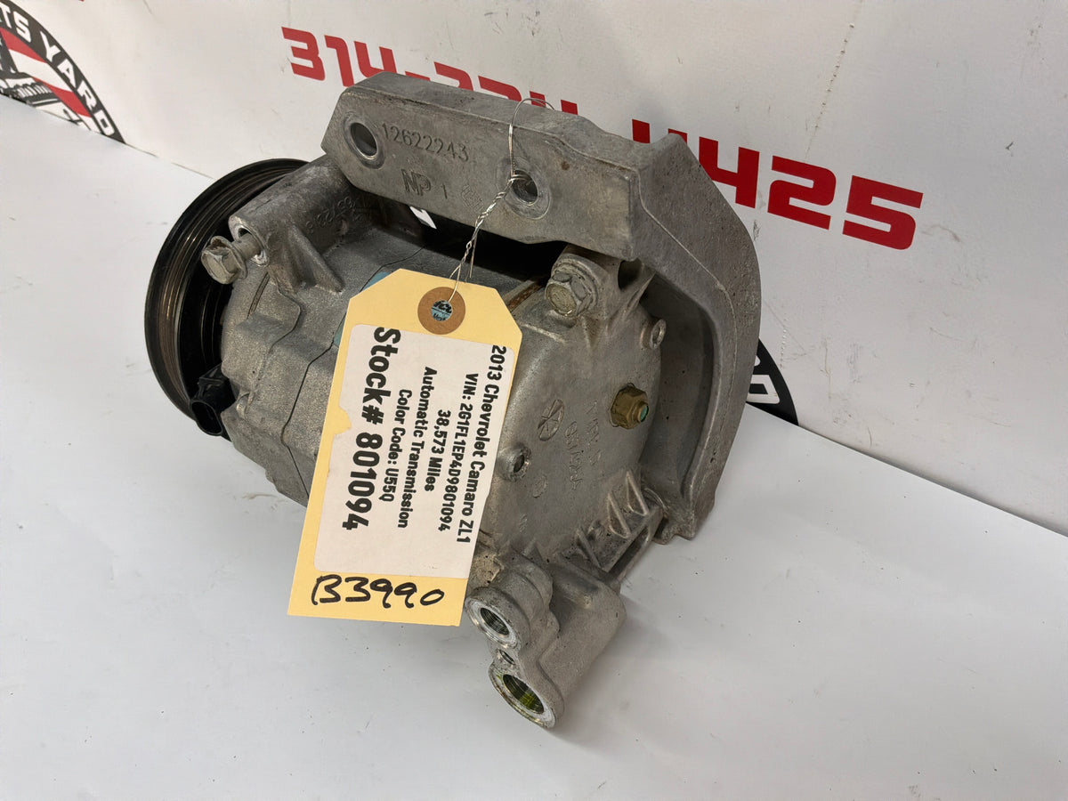 2013 Chevy Camaro ZL1 AC A/C Air Conditioner Compressor w/ Bracket OEM