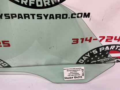 2002 Chevy Corvette Convertible LH Driver Front Door Window Glass OEM